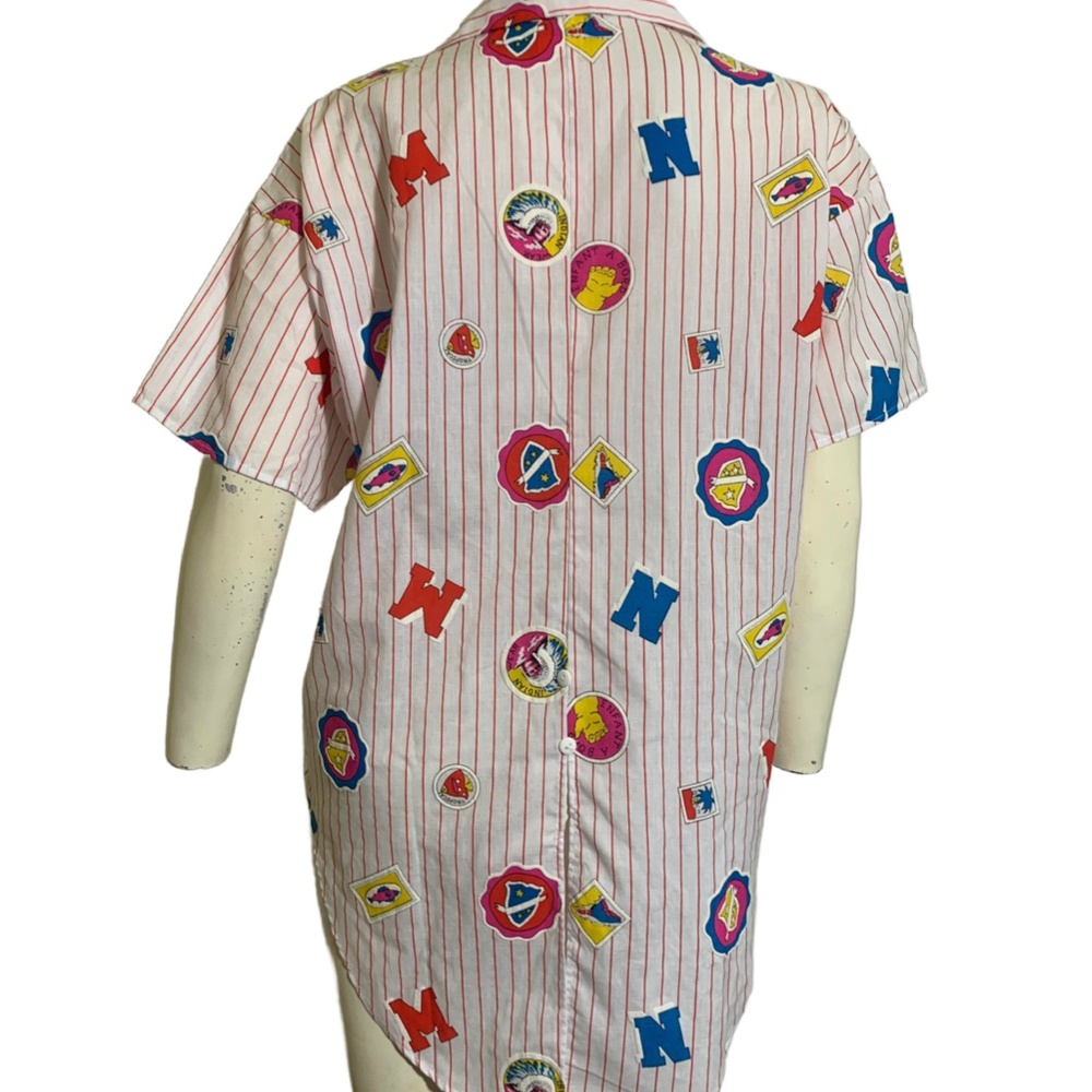 Iconic Vintage 1980s Patchwork Print Striped Cott… - image 5